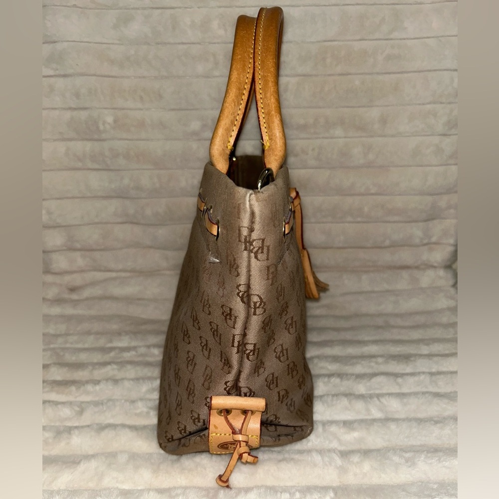 Dooney & Bourke Brown Monogram Tote with Tassel - Picture 7 of 13